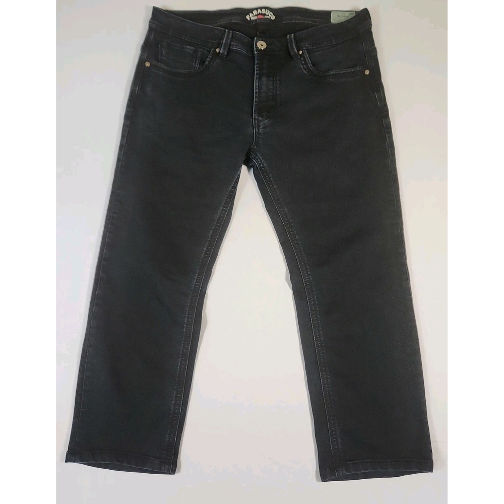 Parasuco Denim Jeans Medium Rise Slim Fit Mens Actual Measure W36  X L24.5 Black